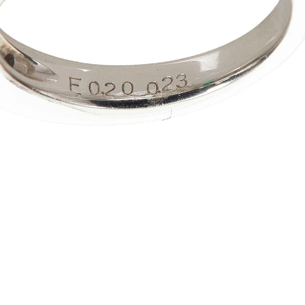 Pt900 プラチナ エメラルド0.20ct ダイヤ0.23ct リング 指輪 レディース 12号 【中古】