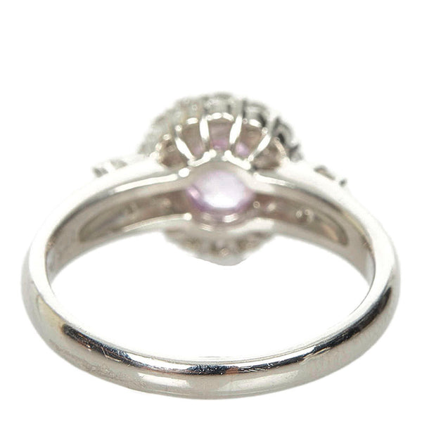 Pt900 プラチナ ピンクサファイア1.15ct ダイヤ0.35ct リング 指輪 レディース 14号 【中古】