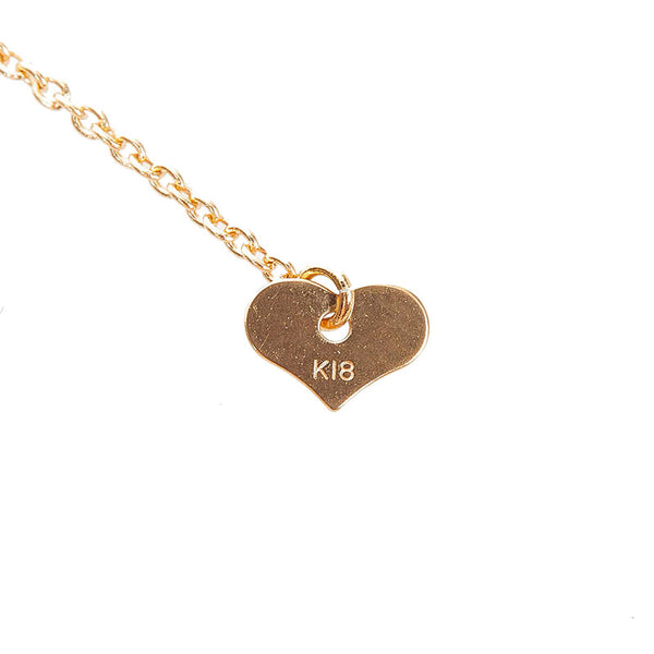 K18PG ピンクゴールド ダイヤ0.24ct フラワー ネックレス レディース 【中古】