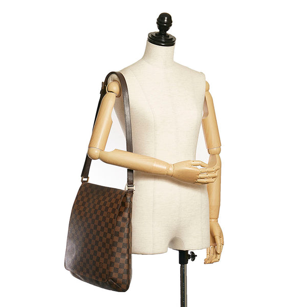 ルイ ヴィトン ダミエ ミュゼット 斜め掛け ショルダーバッグ Ｍ51302 ブラウン PVC レザー レディース LOUIS VUITTON 【中古】