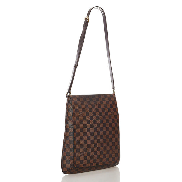 ルイ ヴィトン ダミエ ミュゼット 斜め掛け ショルダーバッグ Ｍ51302 ブラウン PVC レザー レディース LOUIS VUITTON 【中古】