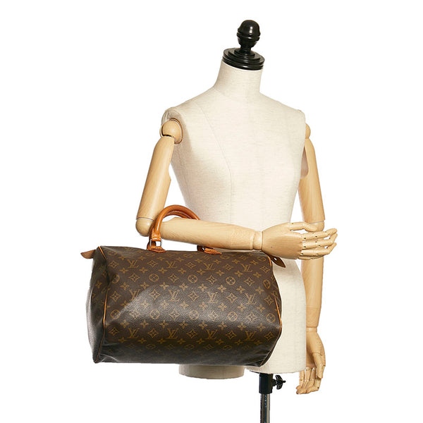 ルイ ヴィトン モノグラム スピーディ 35 ボストンバッグ ハンドバッグ Ｍ41524 ブラウン PVC レザー レディース LOUIS VUITTON 【中古】