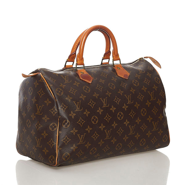 ルイ ヴィトン モノグラム スピーディ 35 ボストンバッグ ハンドバッグ Ｍ41524 ブラウン PVC レザー レディース LOUIS VUITTON 【中古】