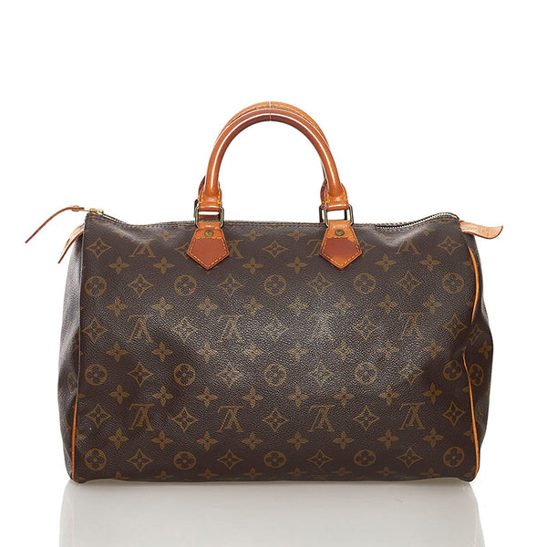ルイ ヴィトン モノグラム スピーディ 35 ボストンバッグ ハンドバッグ Ｍ41524 ブラウン PVC レザー レディース LOUIS VUITTON 【中古】