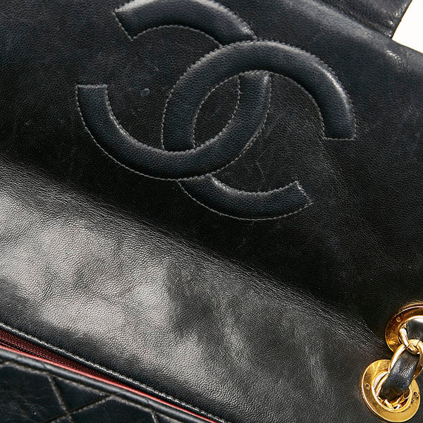 シャネル マトラッセ33 デカマトラッセ ココマーク チェーン ショルダーバッグ ブラック ラムスキン レディース CHANEL 【中古】