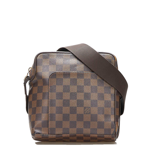 ルイ ヴィトン ダミエ オラフPM 斜め掛け ショルダーバッグ  N41442 エベヌ ブラウン PVC レザー レディース LOUIS VUITTON 【中古】