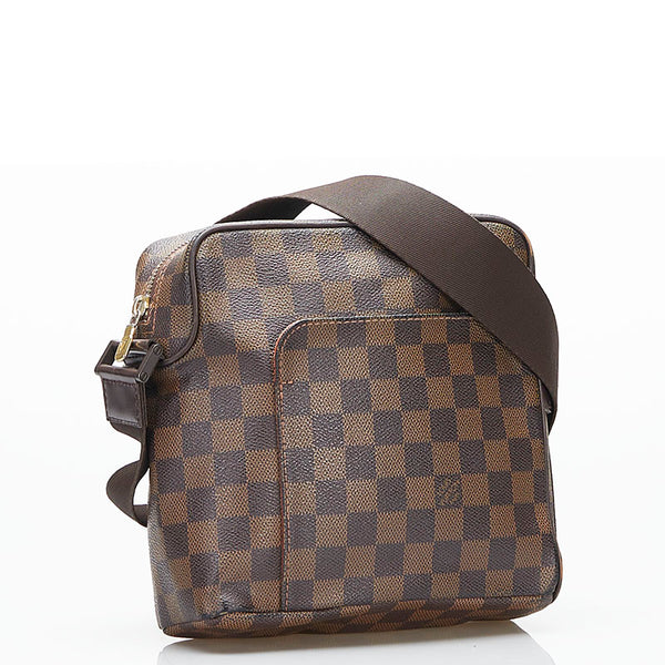 ルイ ヴィトン ダミエ オラフPM 斜め掛け ショルダーバッグ  N41442 エベヌ ブラウン PVC レザー レディース LOUIS VUITTON 【中古】