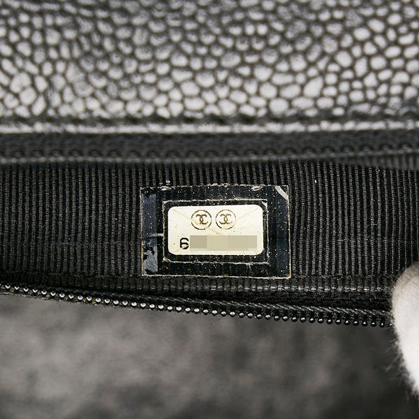 シャネル ココマーク ターンロック ハンドバッグ ブラック キャビアスキン レディース CHANEL 【中古】