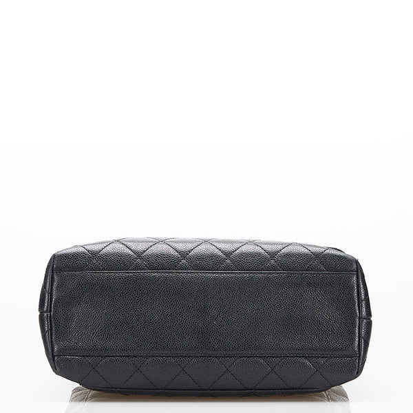 シャネル ココマーク ターンロック ハンドバッグ ブラック キャビアスキン レディース CHANEL 【中古】