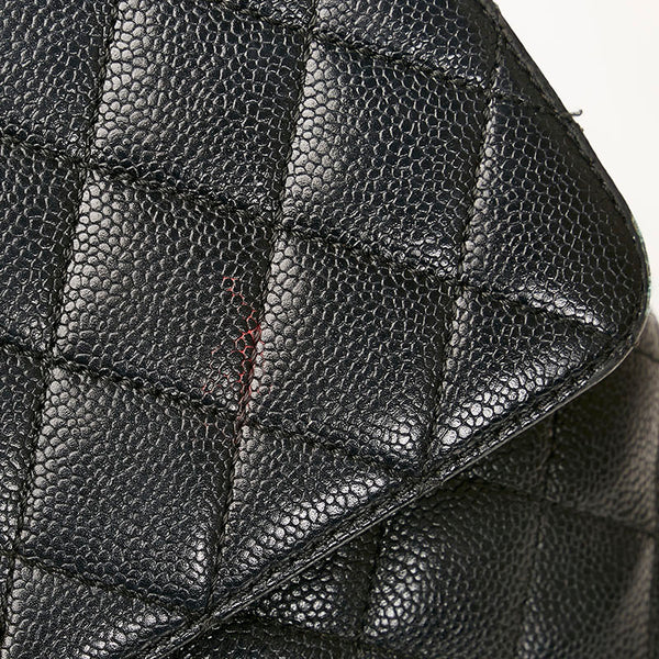 シャネル ココマーク ターンロック ハンドバッグ ブラック キャビアスキン レディース CHANEL 【中古】