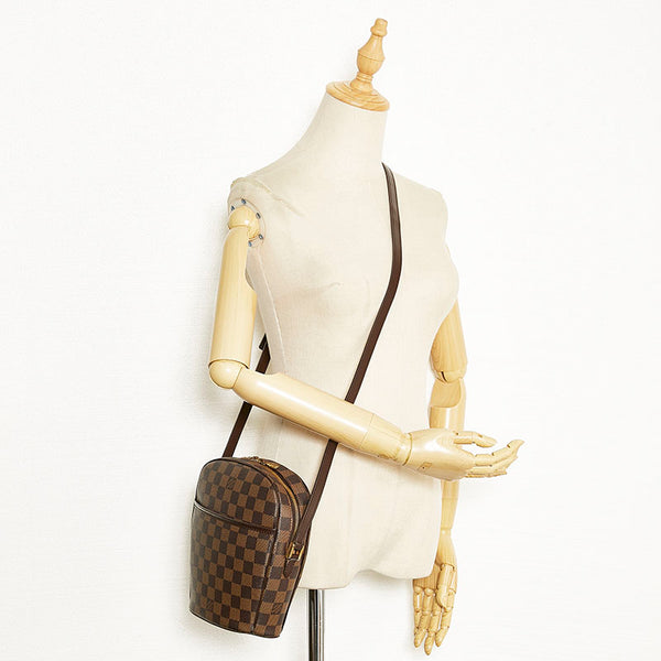 ルイ ヴィトン ダミエ イパネマ PM 斜め掛け ショルダーバッグ N51294 エベヌ ブラウン PVC レザー レディース LOUIS VUITTON 【中古】