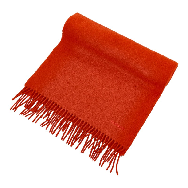 エルメス マフラー レッド カシミヤ レディース HERMES 【中古】