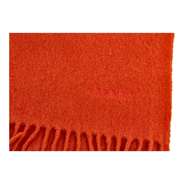 エルメス マフラー レッド カシミヤ レディース HERMES 【中古】