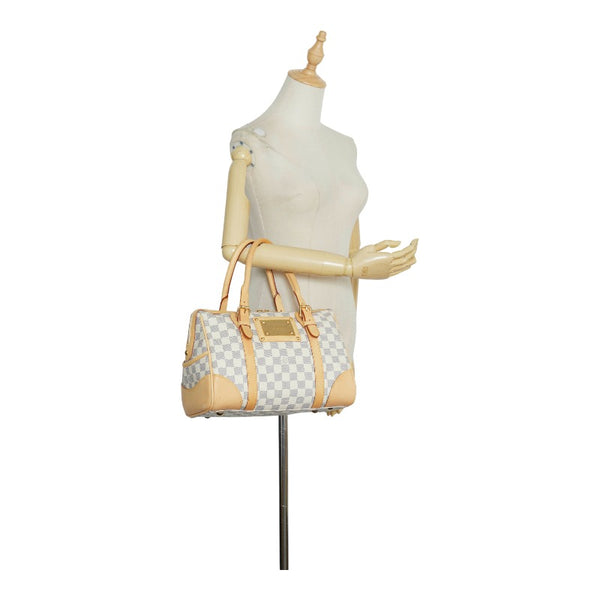 ルイ ヴィトン ダミエ アズール バークレー ハンドバッグ ミニボストンバッグ N52001 ホワイト PVC レザー レディース LOUIS VUITTON 【中古】
