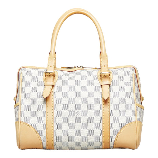 ルイ ヴィトン ダミエ アズール バークレー ハンドバッグ ミニボストンバッグ N52001 ホワイト PVC レザー レディース LOUIS VUITTON 【中古】