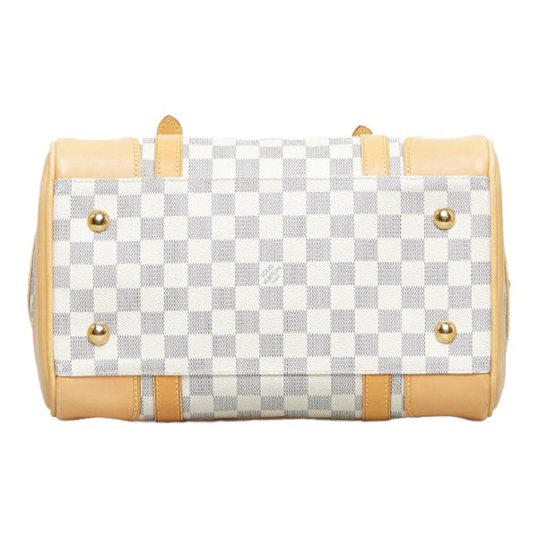ルイ ヴィトン ダミエ アズール バークレー ハンドバッグ ミニボストンバッグ N52001 ホワイト PVC レザー レディース LOUIS VUITTON 【中古】