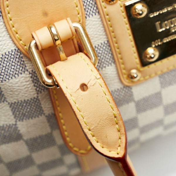 ルイ ヴィトン ダミエ アズール バークレー ハンドバッグ ミニボストンバッグ N52001 ホワイト PVC レザー レディース LOUIS VUITTON 【中古】