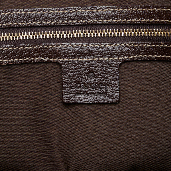 グッチ GGキャンバス ショルダーバッグ トートバッグ 153009 ベージュ ブラウン キャンバス レザー レディース GUCCI 【中古】