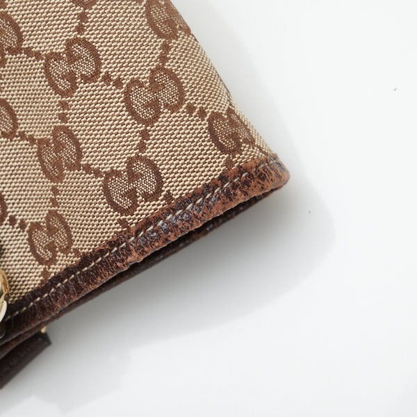 グッチ GGキャンバス ショルダーバッグ トートバッグ 153009 ベージュ ブラウン キャンバス レザー レディース GUCCI 【中古】