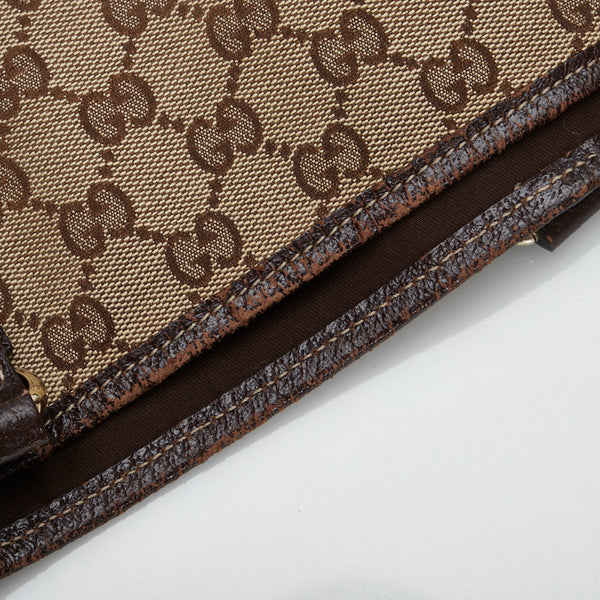 グッチ GGキャンバス ショルダーバッグ トートバッグ 153009 ベージュ ブラウン キャンバス レザー レディース GUCCI 【中古】