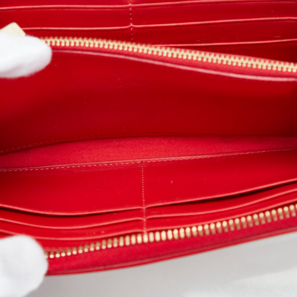 クリスチャンルブタン レオパード ラウンドファスナー 長財布 レッド レザー エナメル レディース Christian Louboutin 【中古】