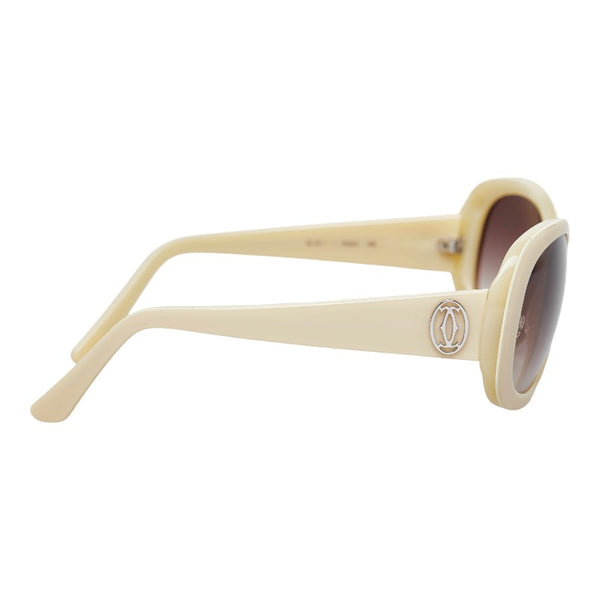 カルティエ マストライン グラデーション サングラス T8200740 アイボリー ベージュ  プラスチック レディース CARTIER 【中古】