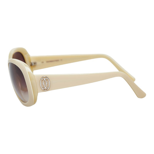 カルティエ マストライン グラデーション サングラス T8200740 アイボリー ベージュ  プラスチック レディース CARTIER 【中古】