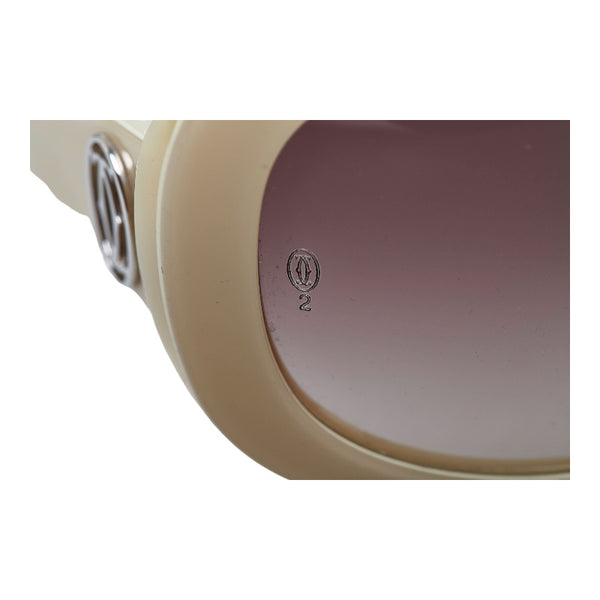 カルティエ マストライン グラデーション サングラス T8200740 アイボリー ベージュ  プラスチック レディース CARTIER 【中古】