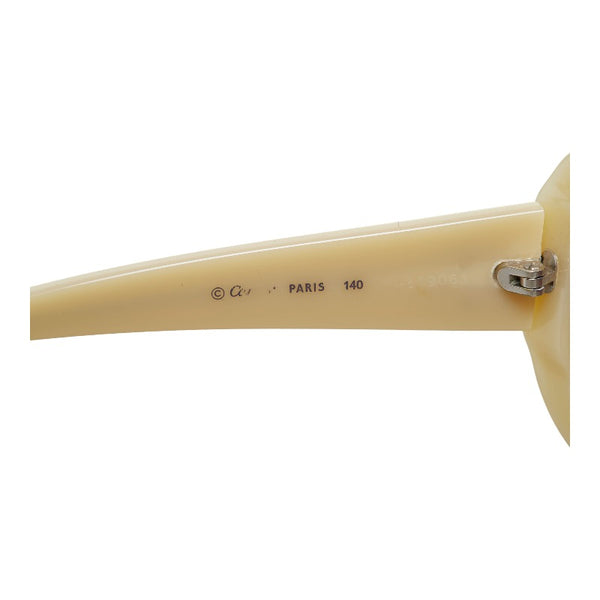 カルティエ マストライン グラデーション サングラス T8200740 アイボリー ベージュ  プラスチック レディース CARTIER 【中古】