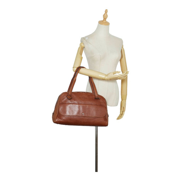 ロエベ ヘリテージ ハンドバッグ ショルダーバッグ ブラウン レザー レディース LOEWE 【中古】