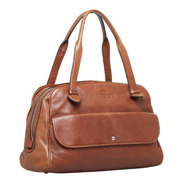 ロエベ ヘリテージ ハンドバッグ ショルダーバッグ ブラウン レザー レディース LOEWE 【中古】