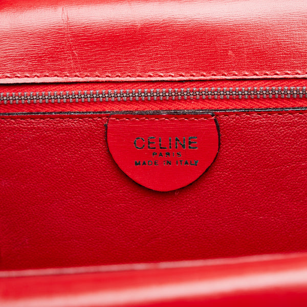 セリーヌ ガンチーニ ハンドバッグ レッド ゴールド レザー レディース CELINE 【中古】