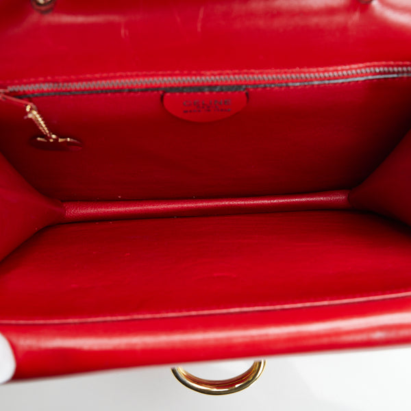 セリーヌ ガンチーニ ハンドバッグ レッド ゴールド レザー レディース CELINE 【中古】