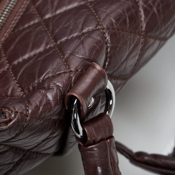 シャネル ココマーク ラグジュアリーライン チェーン ショルダーバッグ トートバッグ ブラウン シルバー レザー レディース CHANEL 【中古】