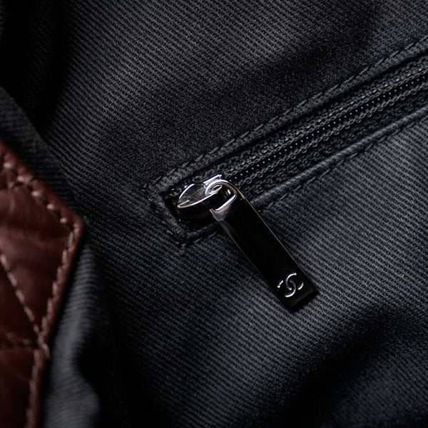 シャネル ココマーク ラグジュアリーライン チェーン ショルダーバッグ トートバッグ ブラウン シルバー レザー レディース CHANEL 【中古】