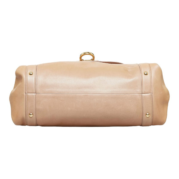 サルヴァトーレフェラガモ ガンチーニ ソフィア ハンドバッグ ショルダーバッグ 2WAY RG-21 ブラウン ゴールド レザー レディース Salvatore Ferragamo 【中古】