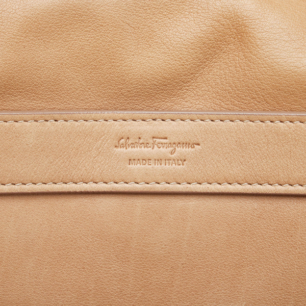 サルヴァトーレフェラガモ ガンチーニ ソフィア ハンドバッグ ショルダーバッグ 2WAY RG-21 ブラウン ゴールド レザー レディース Salvatore Ferragamo 【中古】