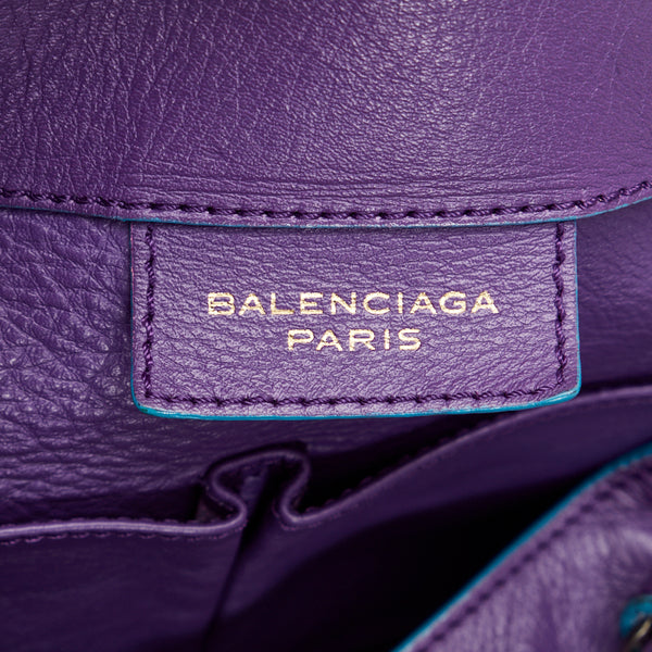 バレンシアガ ザ ペーパートート  ハンドバッグ トートバッグ  パープル レザー レディース BALENCIAGA 【中古】