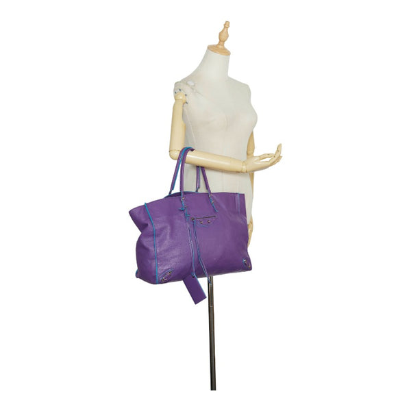 バレンシアガ ザ ペーパートート  ハンドバッグ トートバッグ  パープル レザー レディース BALENCIAGA 【中古】