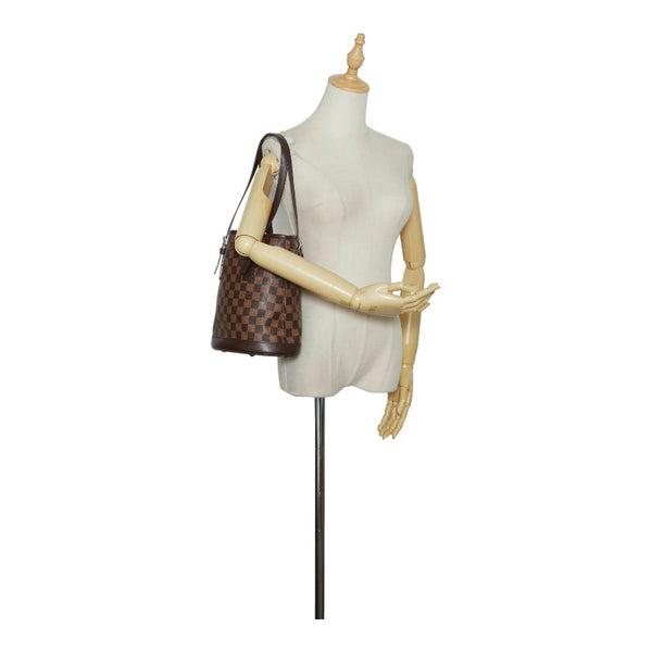 ルイ ヴィトン ダミエ マレ トートバッグ ショルダーバッグ バケツ N42240 ブラウン PVC レザー レディース LOUIS VUITTON 【中古】