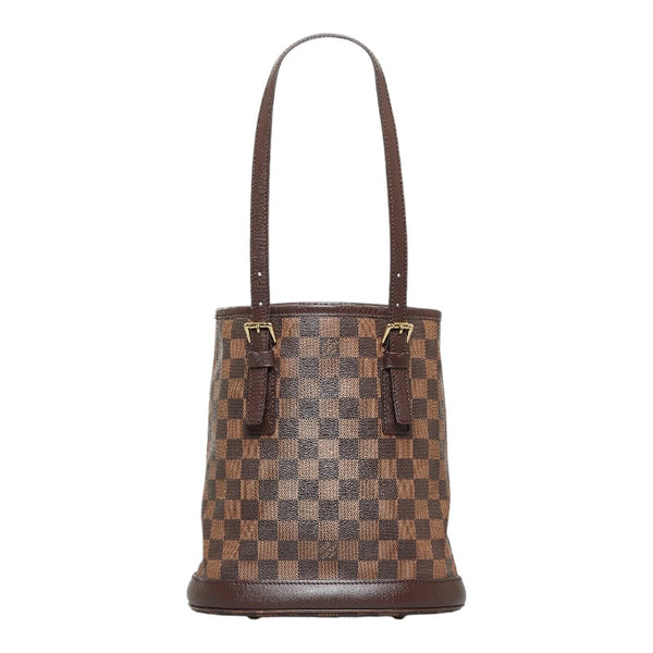 ルイ ヴィトン ダミエ マレ トートバッグ ショルダーバッグ バケツ N42240 ブラウン PVC レザー レディース LOUIS VUITTON 【中古】