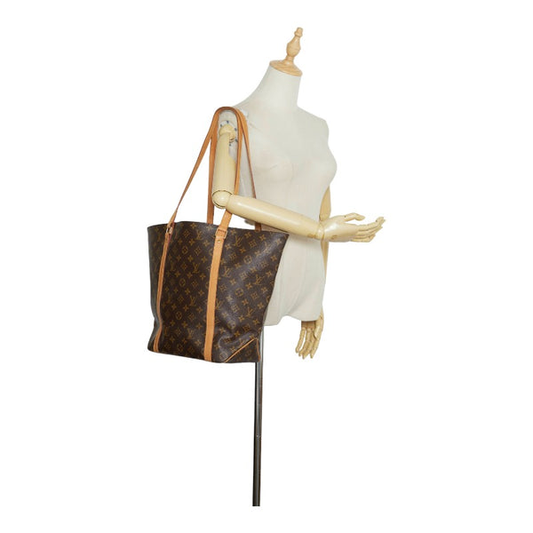 ルイ ヴィトン モノグラム サックショッピング トートバッグ ショルダーバッグ M51108 ブラウン PVC レザー レディース LOUIS VUITTON 【中古】