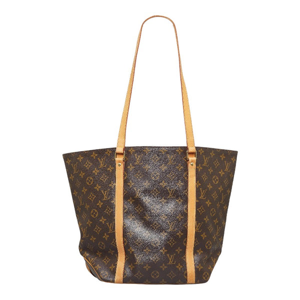 ルイ ヴィトン モノグラム サックショッピング トートバッグ ショルダーバッグ M51108 ブラウン PVC レザー レディース LOUIS VUITTON 【中古】