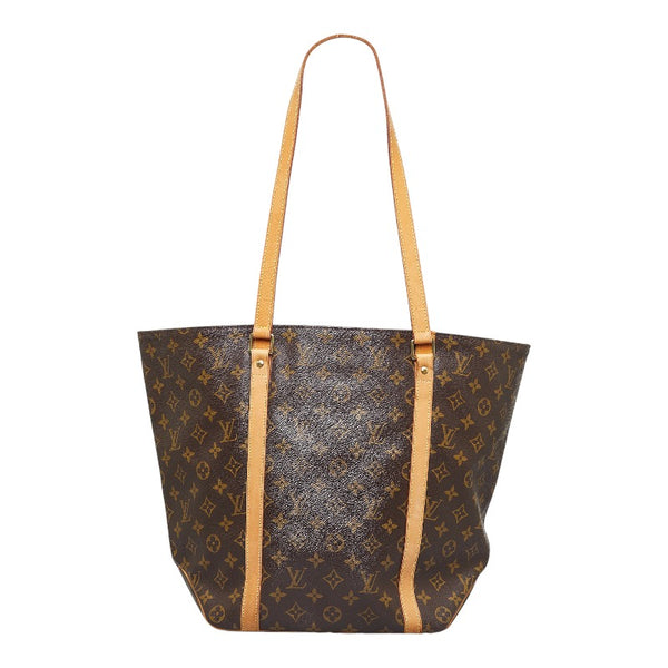 ルイ ヴィトン モノグラム サックショッピング トートバッグ ショルダーバッグ M51108 ブラウン PVC レザー レディース LOUIS VUITTON 【中古】