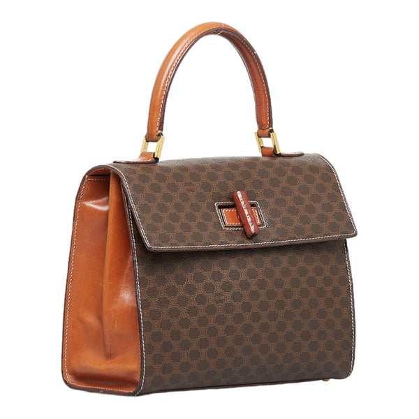 セリーヌ マカダム バンブーロック ハンドバッグ ショルダーバッグ 2WAY ブラウン PVC レザー レディース CELINE 【中古】