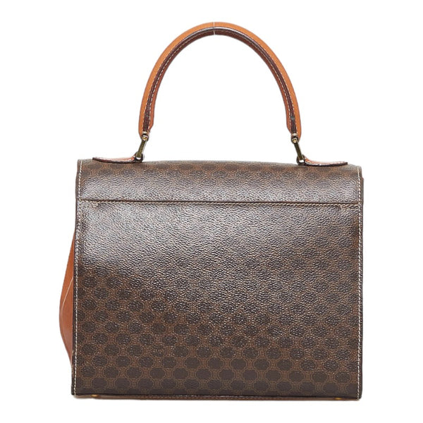 セリーヌ マカダム バンブーロック ハンドバッグ ショルダーバッグ 2WAY ブラウン PVC レザー レディース CELINE 【中古】