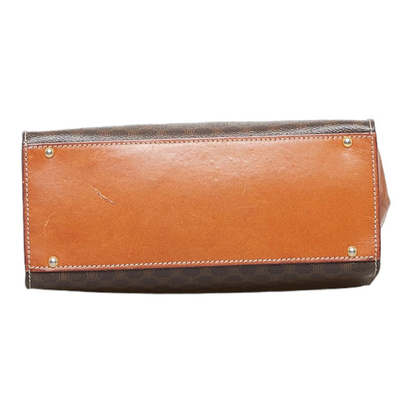 セリーヌ マカダム バンブーロック ハンドバッグ ショルダーバッグ 2WAY ブラウン PVC レザー レディース CELINE 【中古】