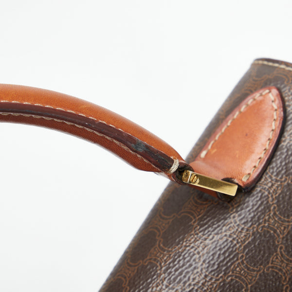 セリーヌ マカダム バンブーロック ハンドバッグ ショルダーバッグ 2WAY ブラウン PVC レザー レディース CELINE 【中古】