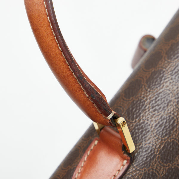 セリーヌ マカダム バンブーロック ハンドバッグ ショルダーバッグ 2WAY ブラウン PVC レザー レディース CELINE 【中古】