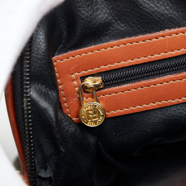 フェンディ ハンドバッグ ショルダーバッグ 2WAY ブラウン カーキ PVC レザー レディース FENDI 【中古】